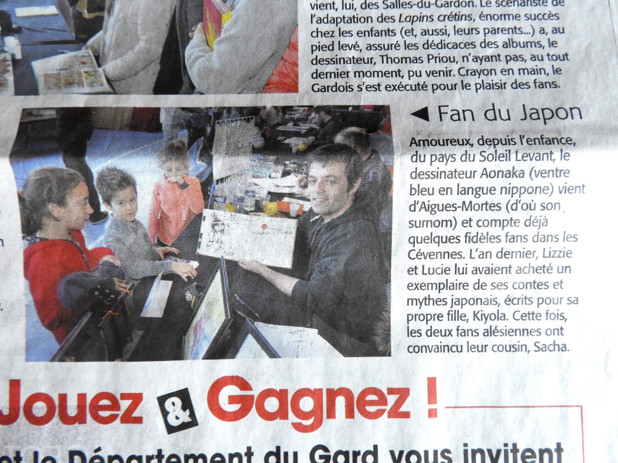 MidiLibre 11/02/2018 - Festival BD Aux Portes des Cévennes à la Grand Combe - Aonaka en Dédicace